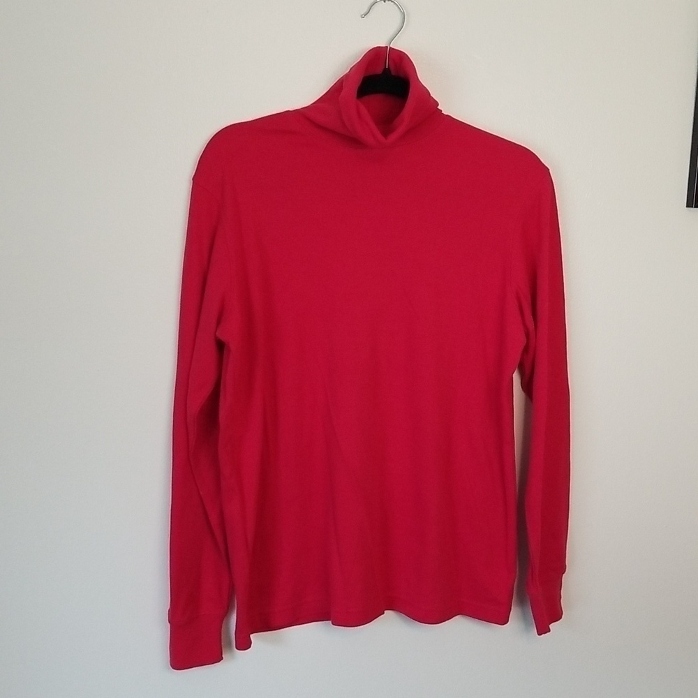 Jennifer Moore Red Turtleneck Top Medium EUC